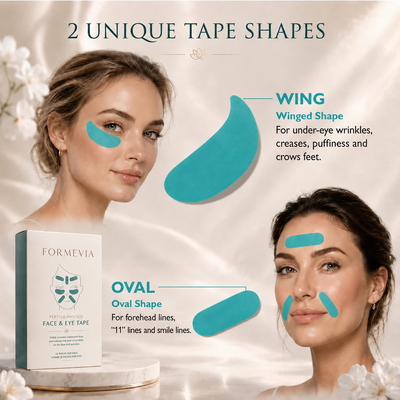 2 unique tape shapes for targeted facial areas